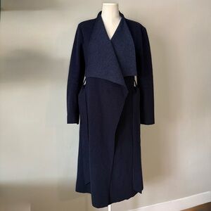 Justfab Evening Blue Drape Knit Coat Size L